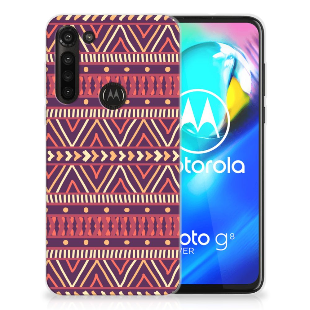Motorola Moto G8 Power TPU bumper Aztec Paars B2C Telecom