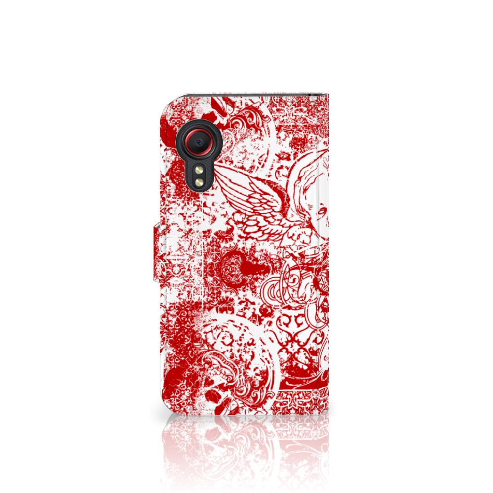 Telefoonhoesje met Naam Samsung Galaxy Xcover 5 Angel Skull Rood