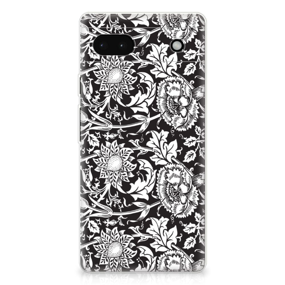 Google Pixel 6A TPU Case Black Flowers B2C Telecom