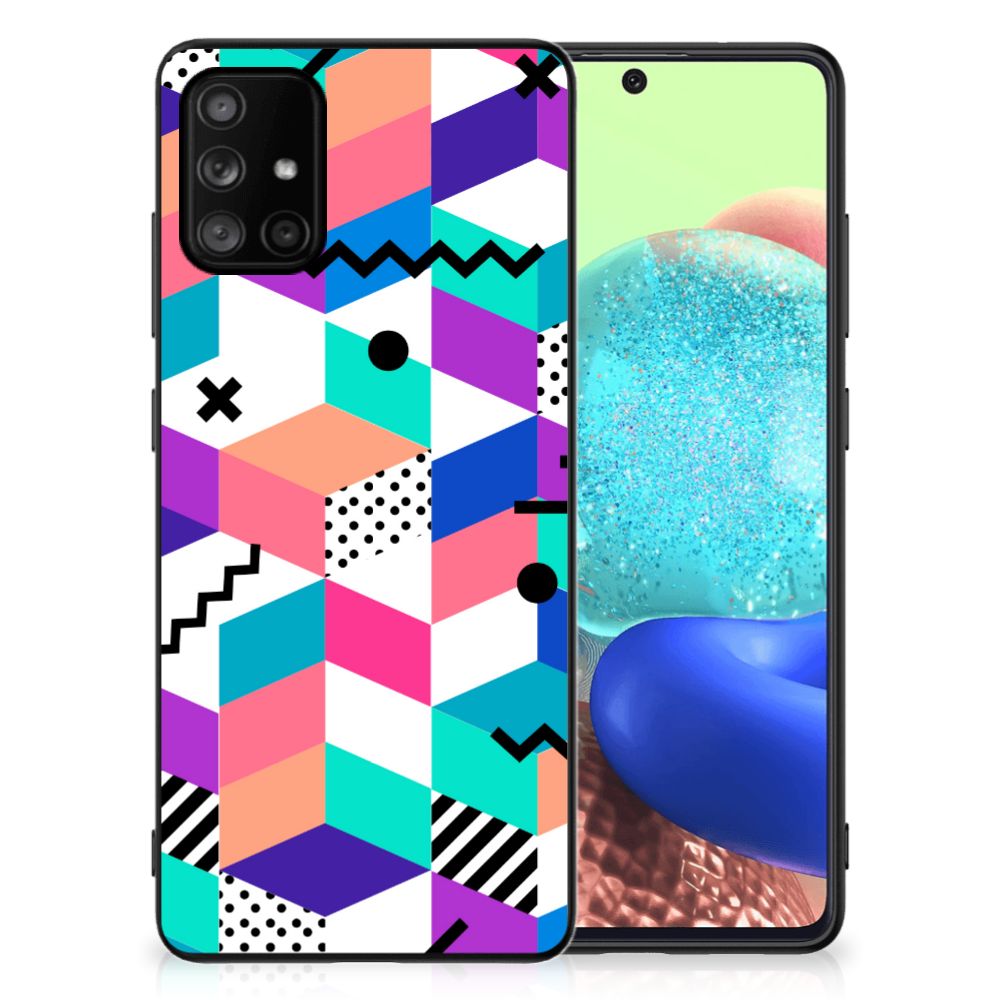 Samsung Galaxy A71 Backcover Blokken Kleurrijk