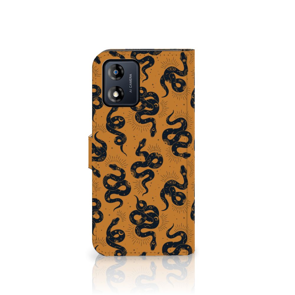 Telefoonhoesje met Pasjes voor Motorola Moto E13 4G Snakes
