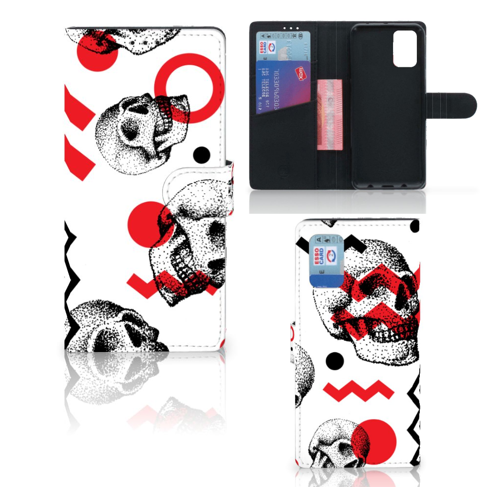 Telefoonhoesje met Naam Samsung Galaxy A02s | M02s Skull Red