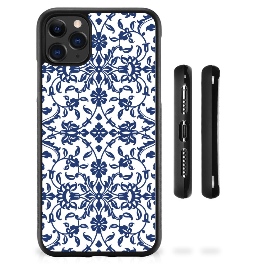 Apple iPhone 11 Pro Max Skin Case Flower Blue B2C Telecom