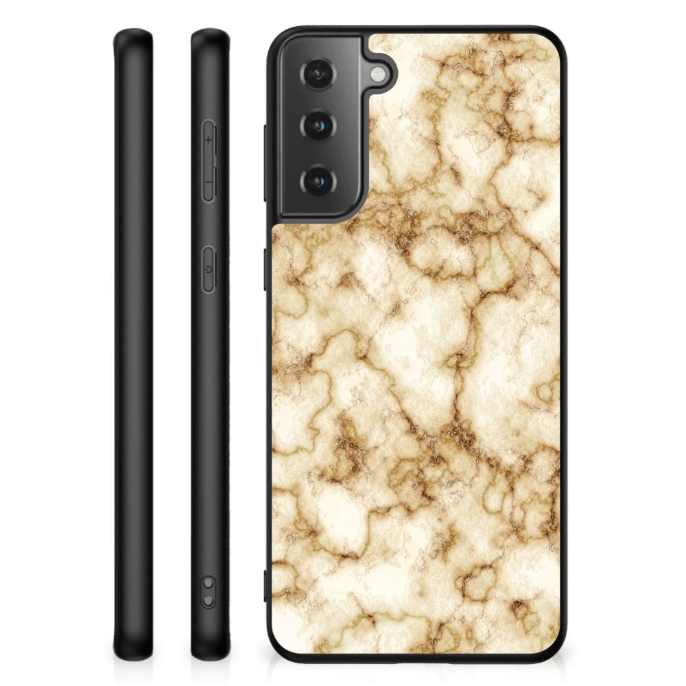 Samsung Galaxy S21 Plus Marmeren Print Telefoonhoesje Marmer Goud B2C Telecom