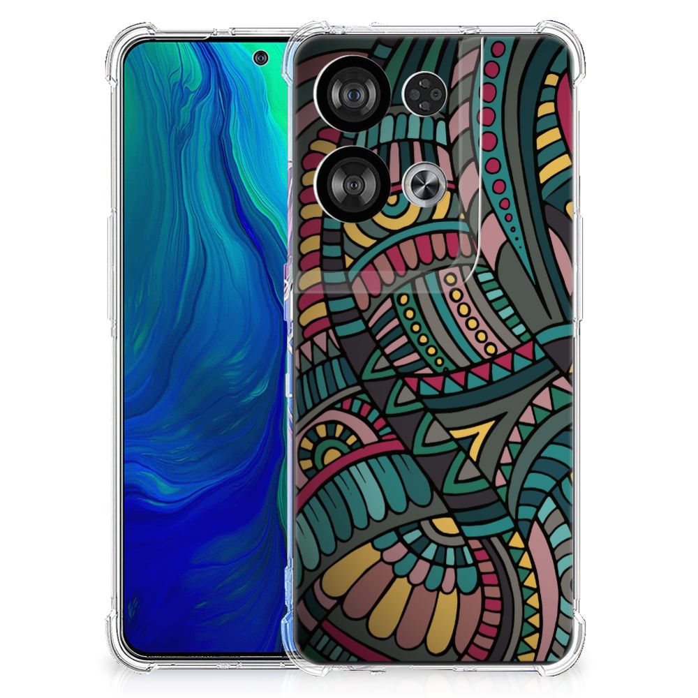 OPPO Reno8 Doorzichtige Silicone Hoesje Aztec B2C Telecom