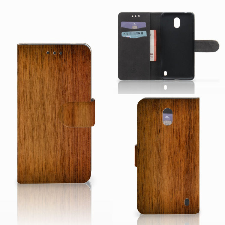 Nokia 2 Book Style Case Donker Hout