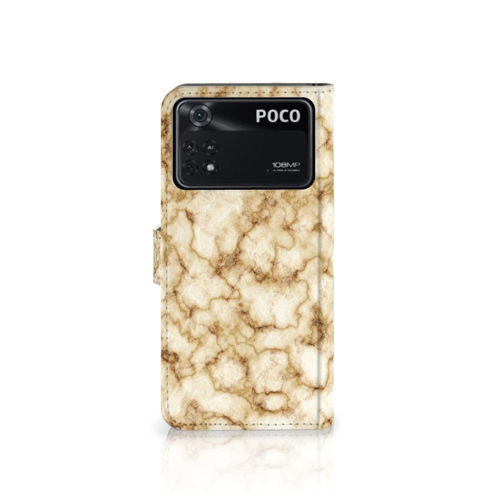 Xiaomi Poco X4 Pro 5G Bookcase Marmer Goud