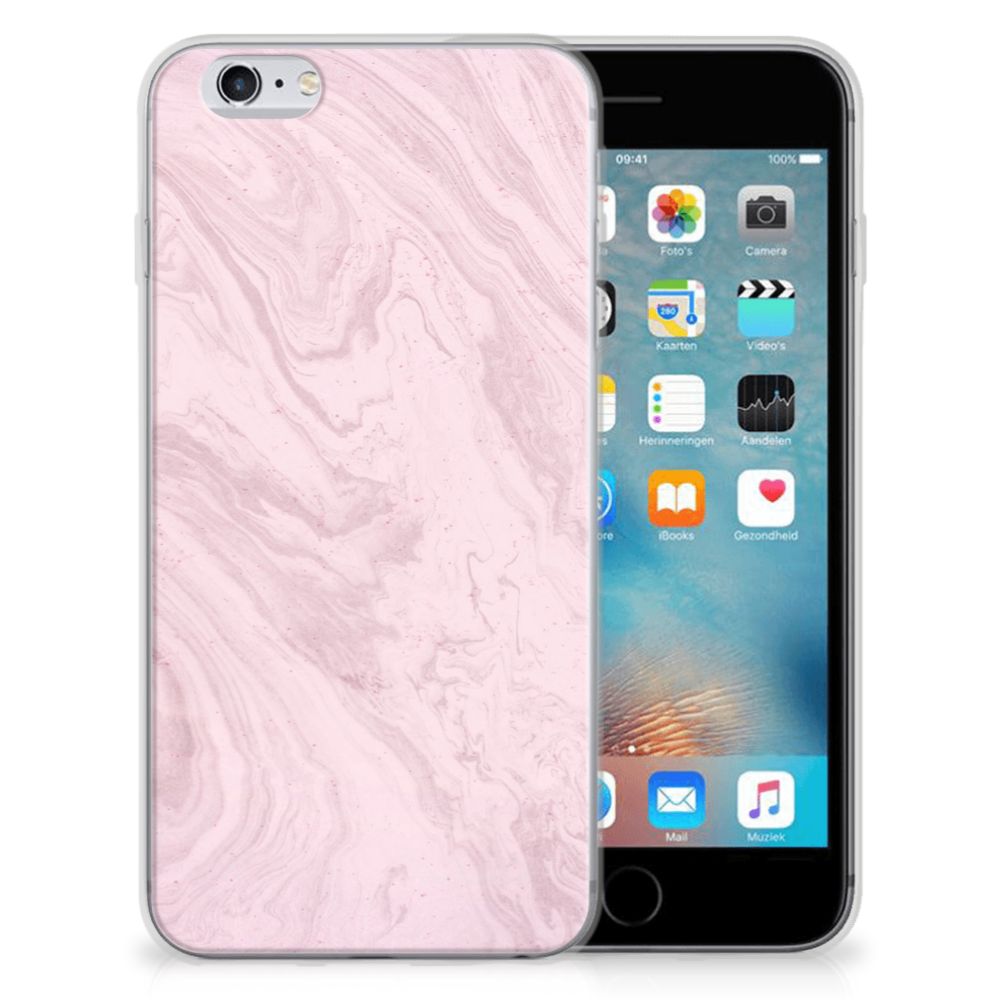 Apple iPhone 6 | 6s TPU Siliconen Hoesje Marble Pink - Origineel Cadeau Vriendin