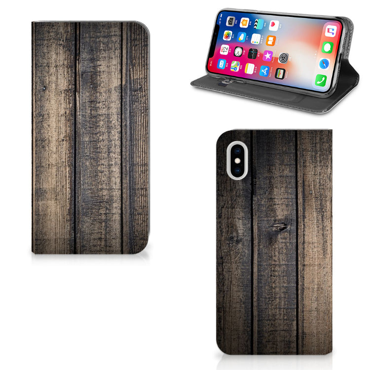 Apple iPhone Xs Max Book Wallet Case Steigerhout