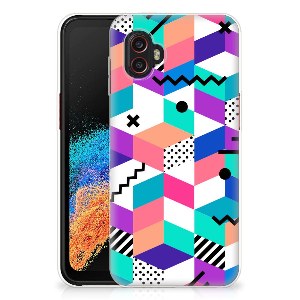 Samsung Galaxy Xcover 6 Pro TPU Hoesje Blokken Kleurrijk