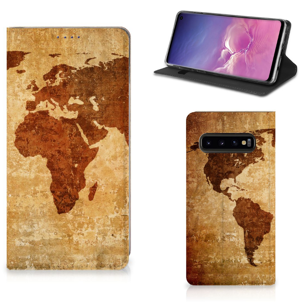 Samsung Galaxy S10 Book Cover Wereldkaart