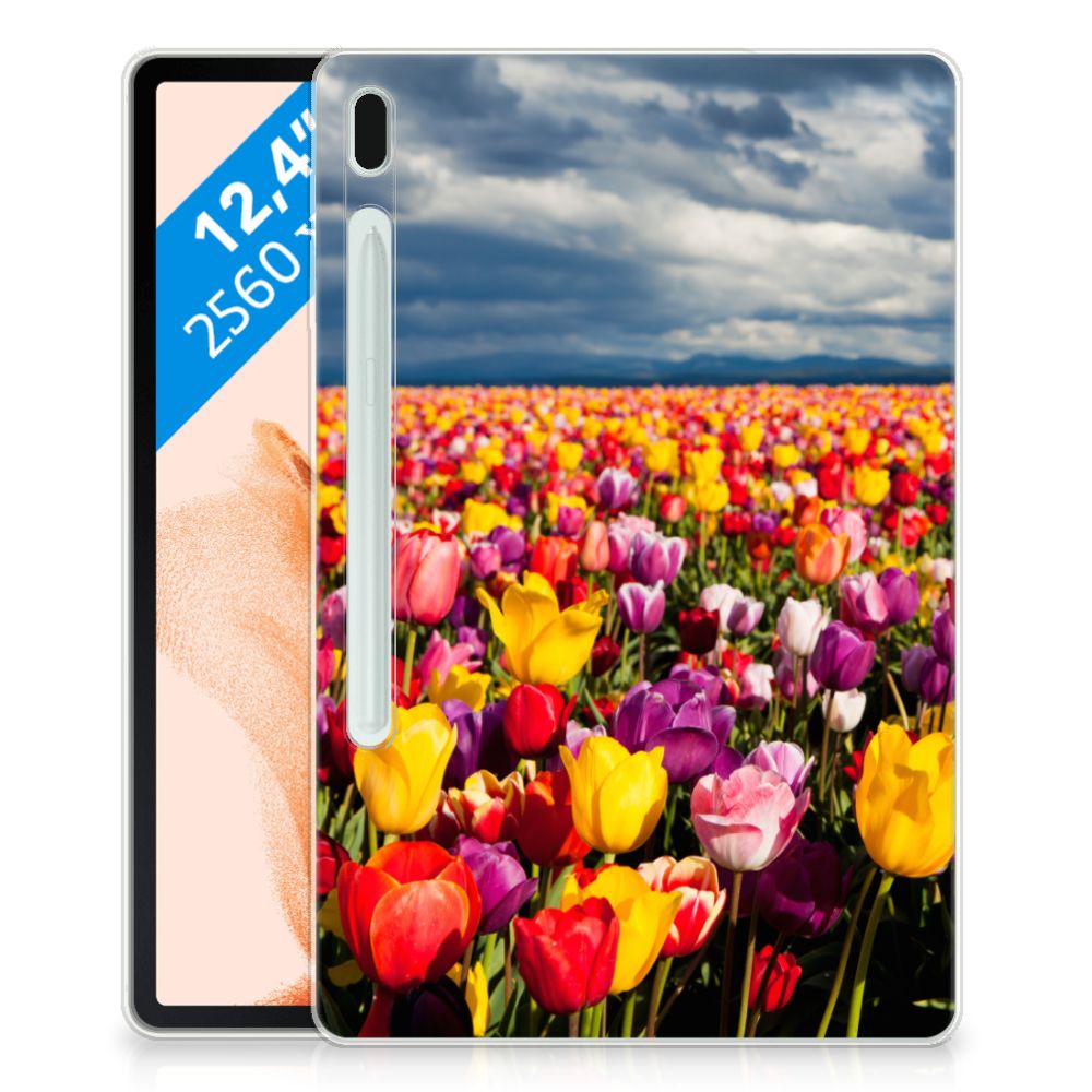 Samsung Galaxy Tab S7FE Siliconen Hoesje Tulpen