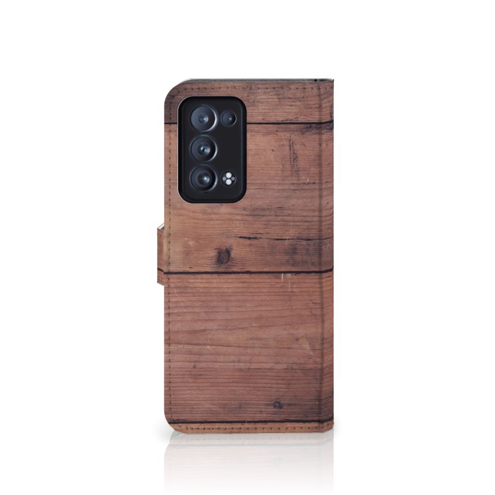 OPPO Reno 6 Pro Plus 5G Book Style Case Old Wood