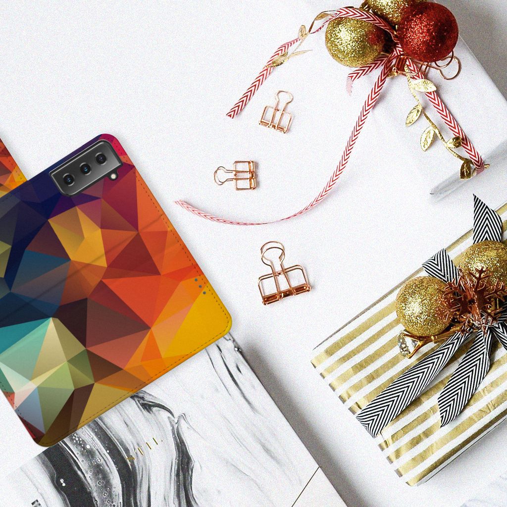 Samsung Galaxy S21 Plus Book Case Polygon Color