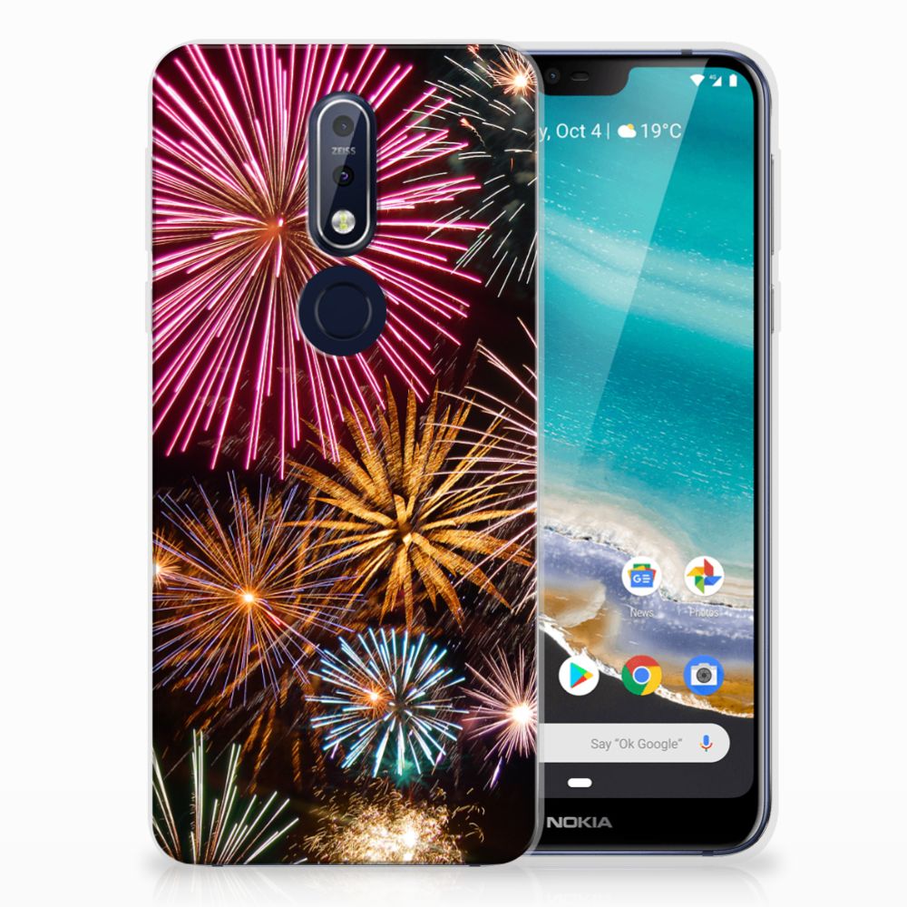 Nokia 7.1 Silicone Back Cover Vuurwerk