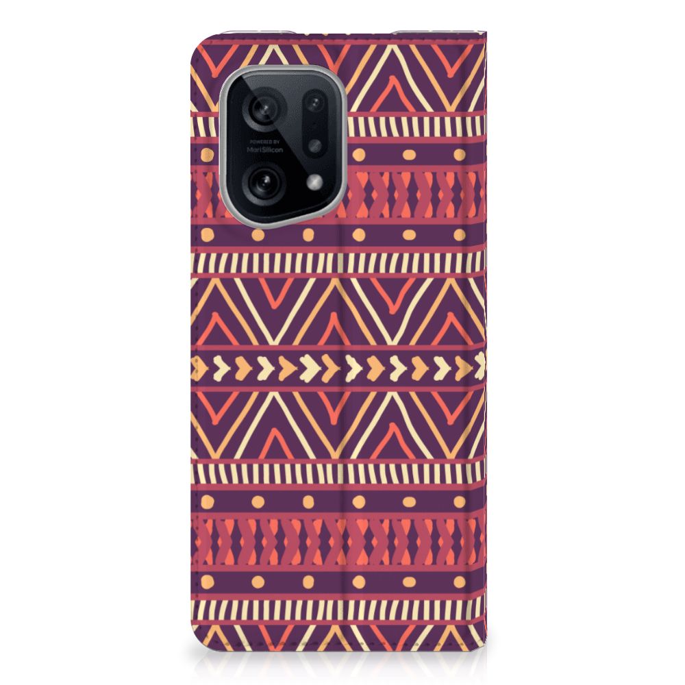 OPPO Find X5 Hoesje met Magneet Aztec Paars - B2C Telecom
