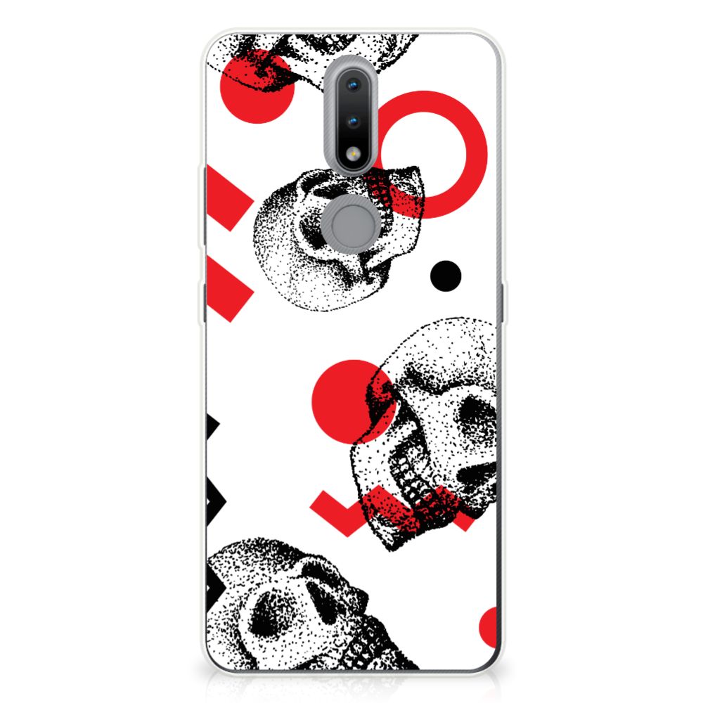 Silicone Back Case Nokia 2.4 Skull Red