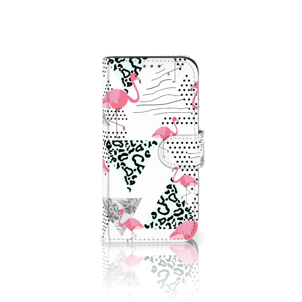 Apple iPhone 12 Mini Telefoonhoesje met Pasjes Flamingo Triangle