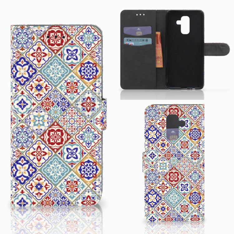 Samsung Galaxy A6 Plus 2018 Bookcase Tiles Color