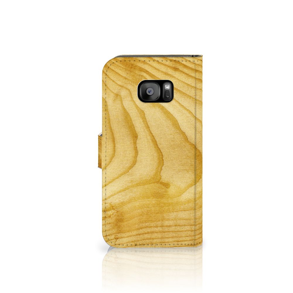 Samsung Galaxy S7 Edge Book Style Case Licht Hout