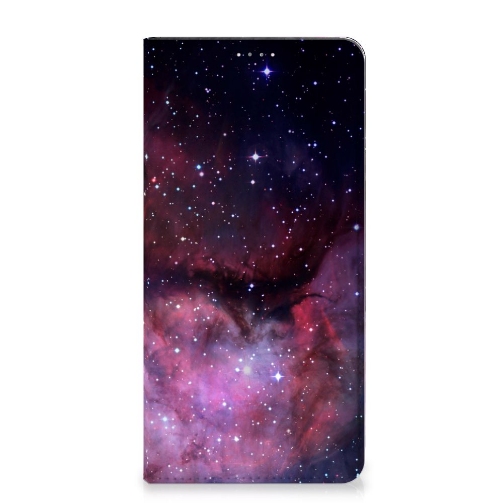 Stand Case voor Samsung Galaxy A14 4G Galaxy met een heelal design en sterren en planeten.