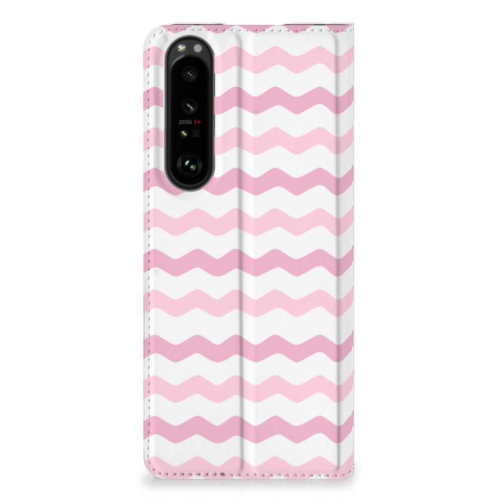 Sony Xperia 1 III Hoesje met Magneet Waves Roze - B2C Telecom