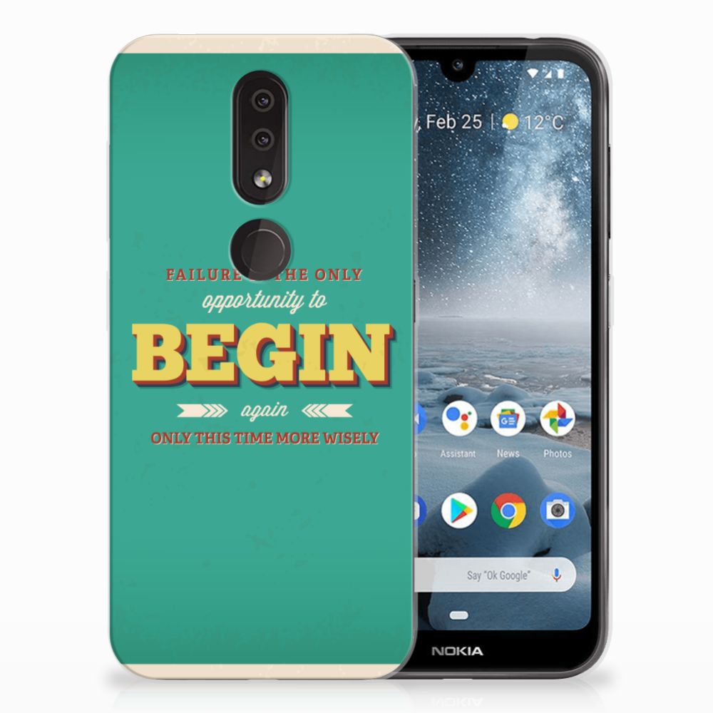 Nokia 4.2 Siliconen hoesje met naam Quote Begin