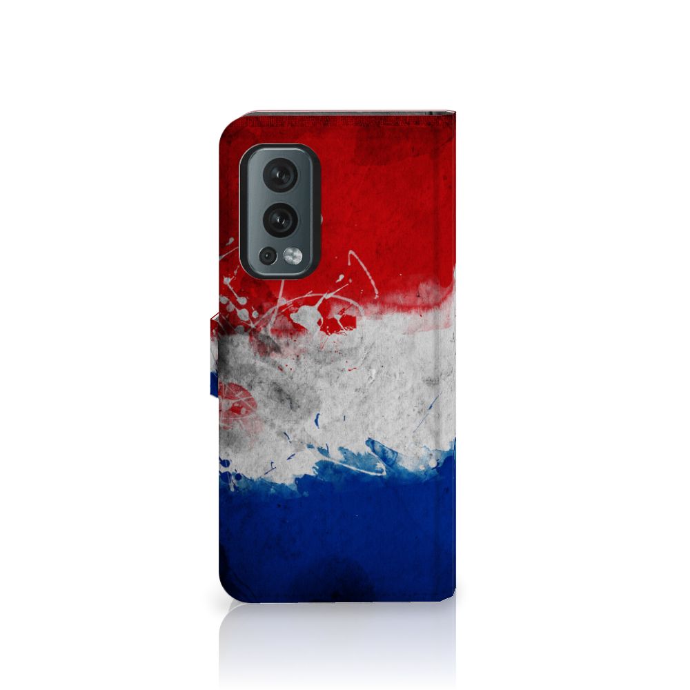 OnePlus Nord 2 5G Bookstyle Case Nederland met artistieke Nederlandse vlag