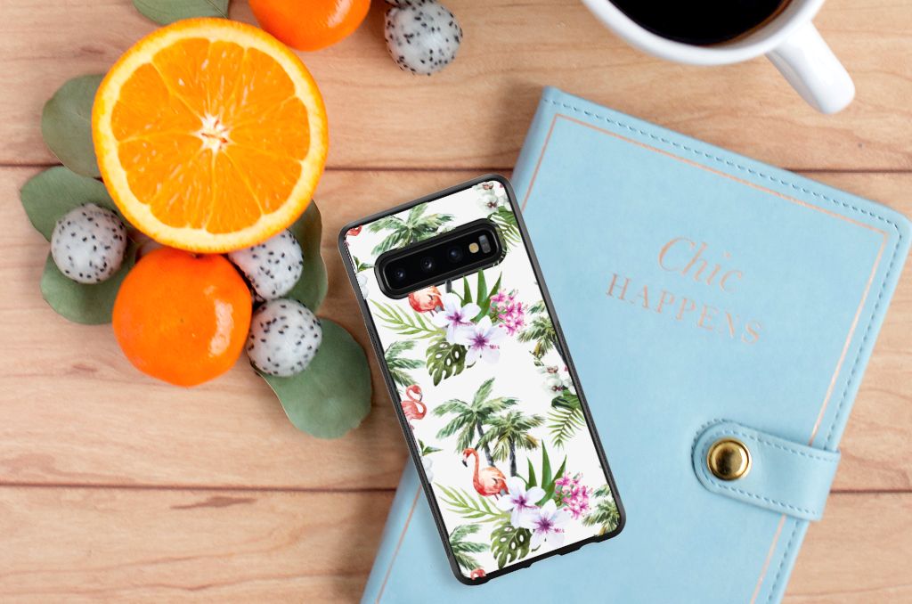 Samsung Galaxy S10+ Back Cover Flamingo Palms