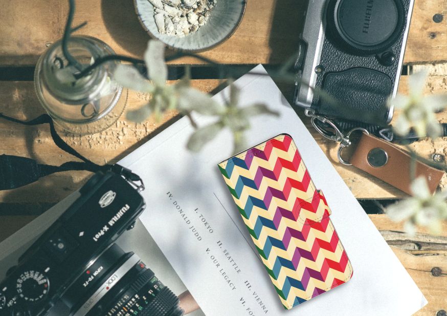 Samsung Galaxy A20s Telefoon Hoesje Zigzag Multi Color
