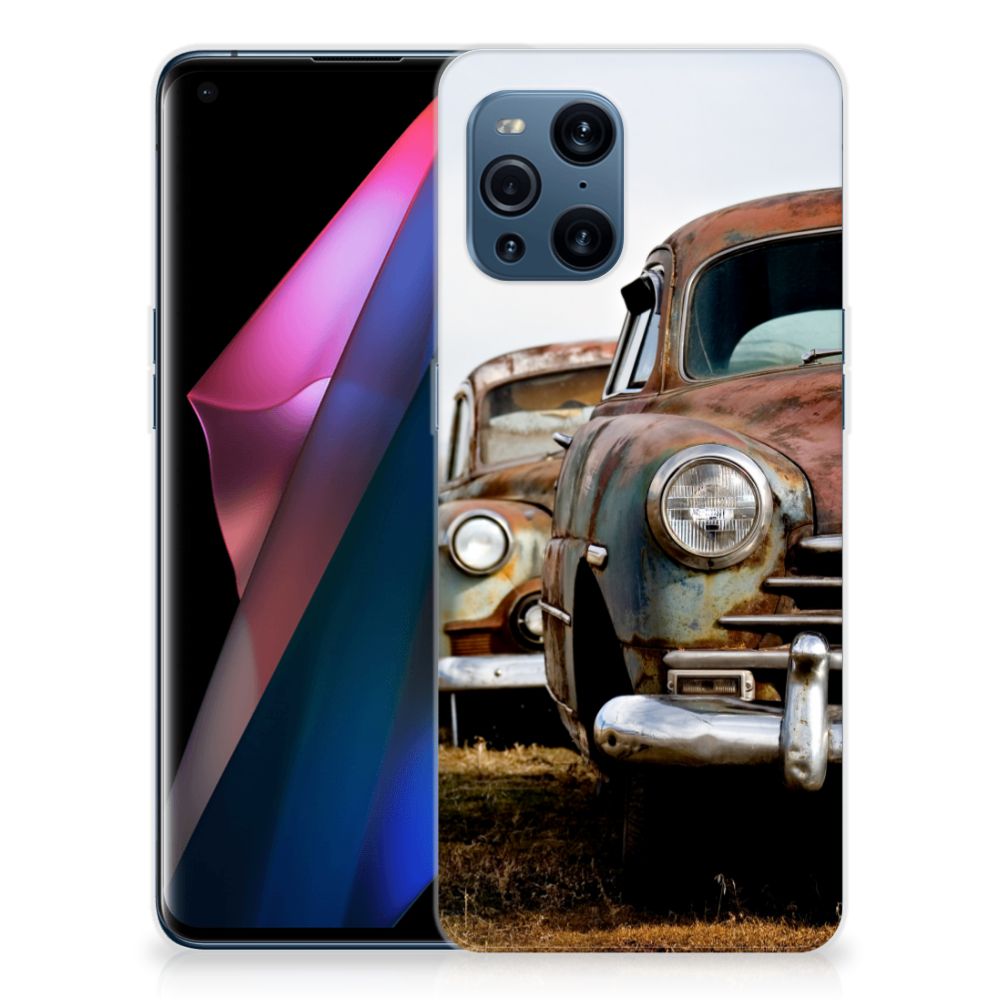 OPPO Find X3 | X3 Pro Siliconen Hoesje met foto Vintage Auto