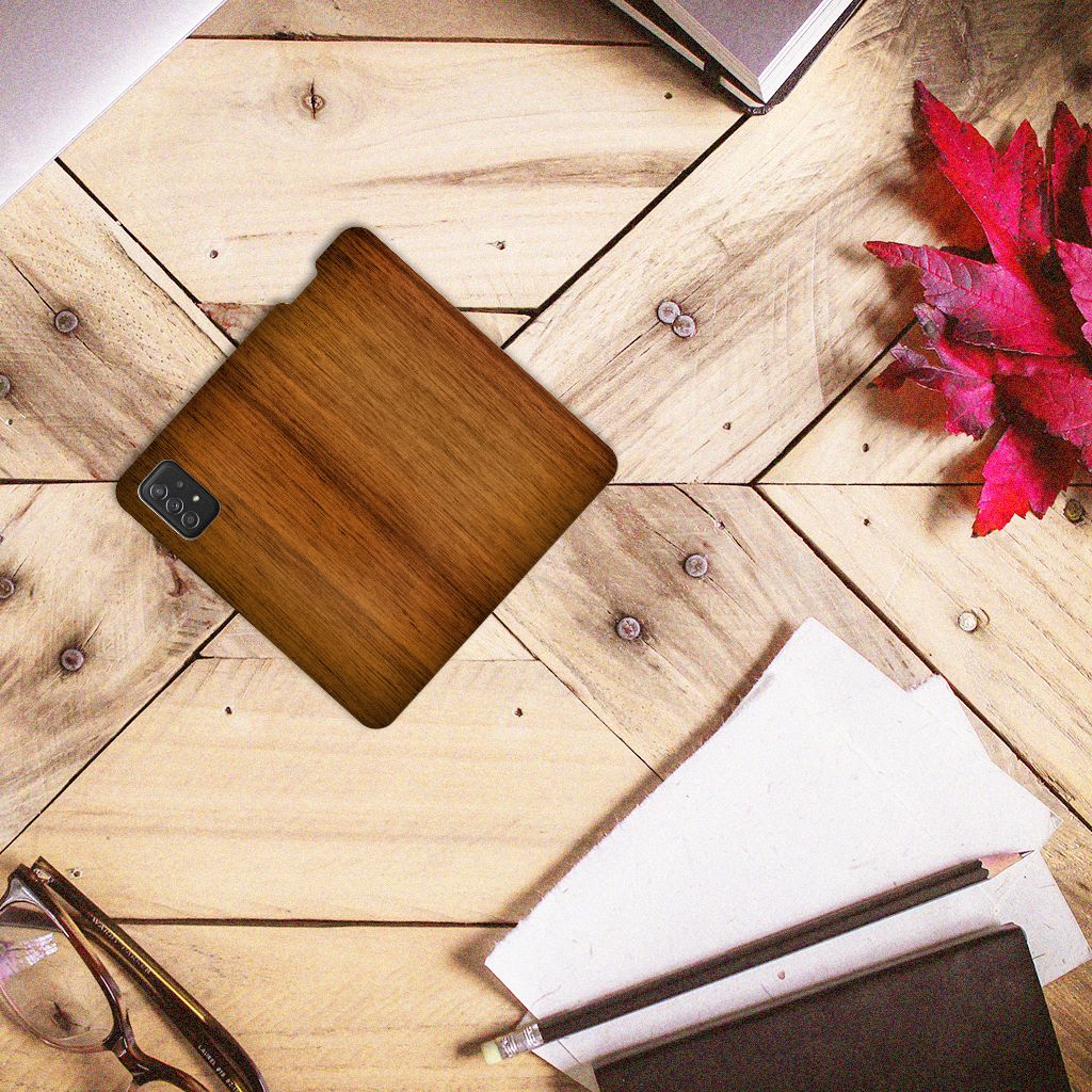 Samsung Galaxy A03s Book Wallet Case Donker Hout - B2C Telecom