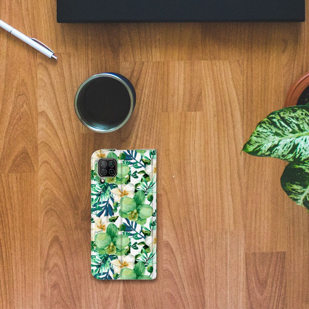 Huawei P40 Lite Smart Cover Orchidee Groen - B2C Telecom
