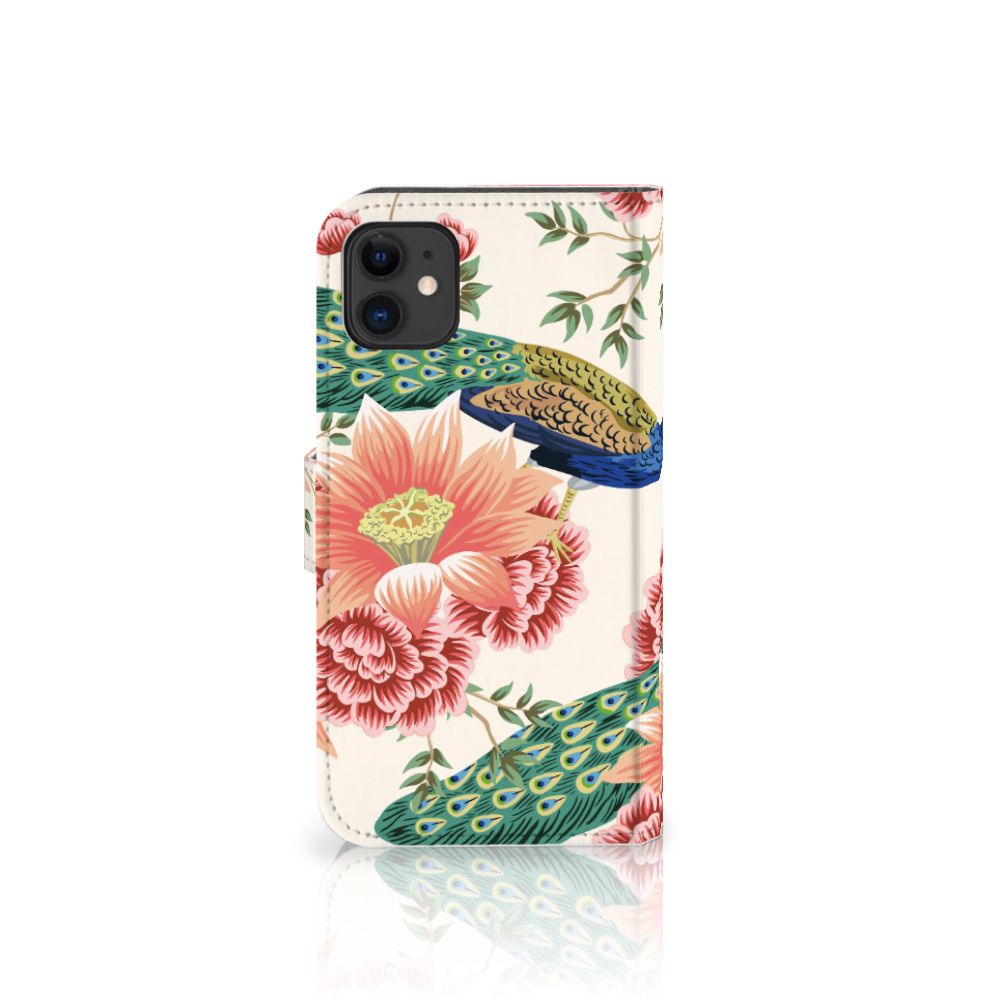 Telefoonhoesje met Pasjes voor Apple iPhone 11 Pink Peacock