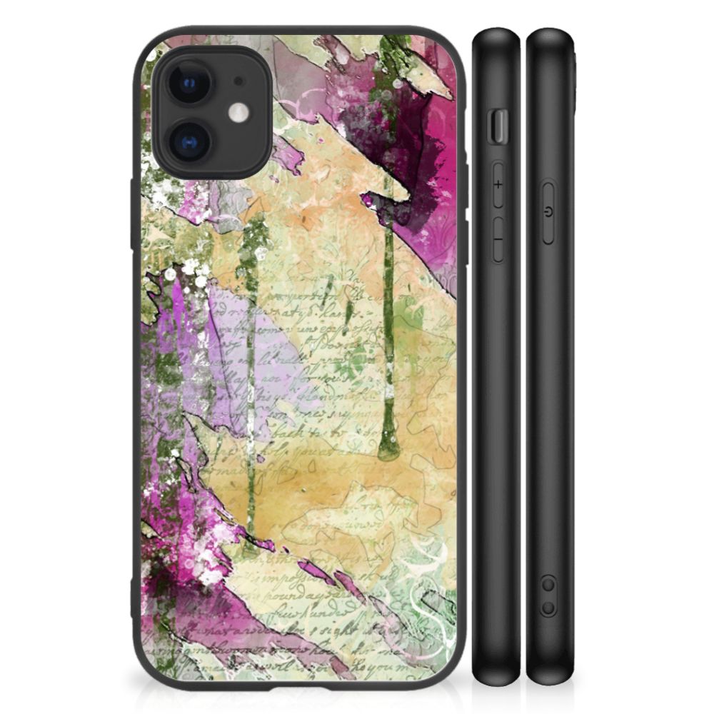 Kleurrijke Telefoonhoesje iPhone 11 Letter Painting met watercolour design en TPU materiaal.