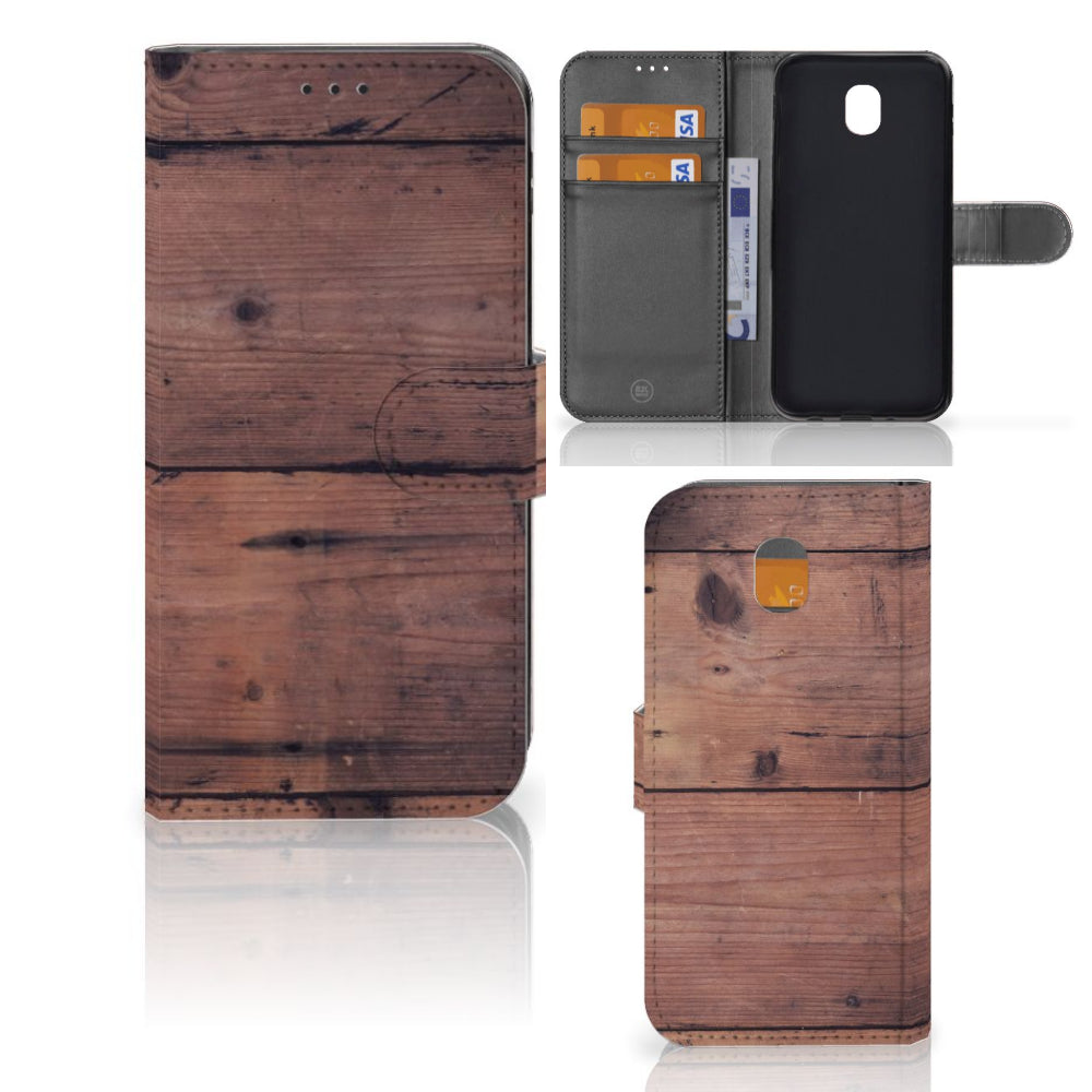 Samsung Galaxy J5 2017 Book Style Case Old Wood