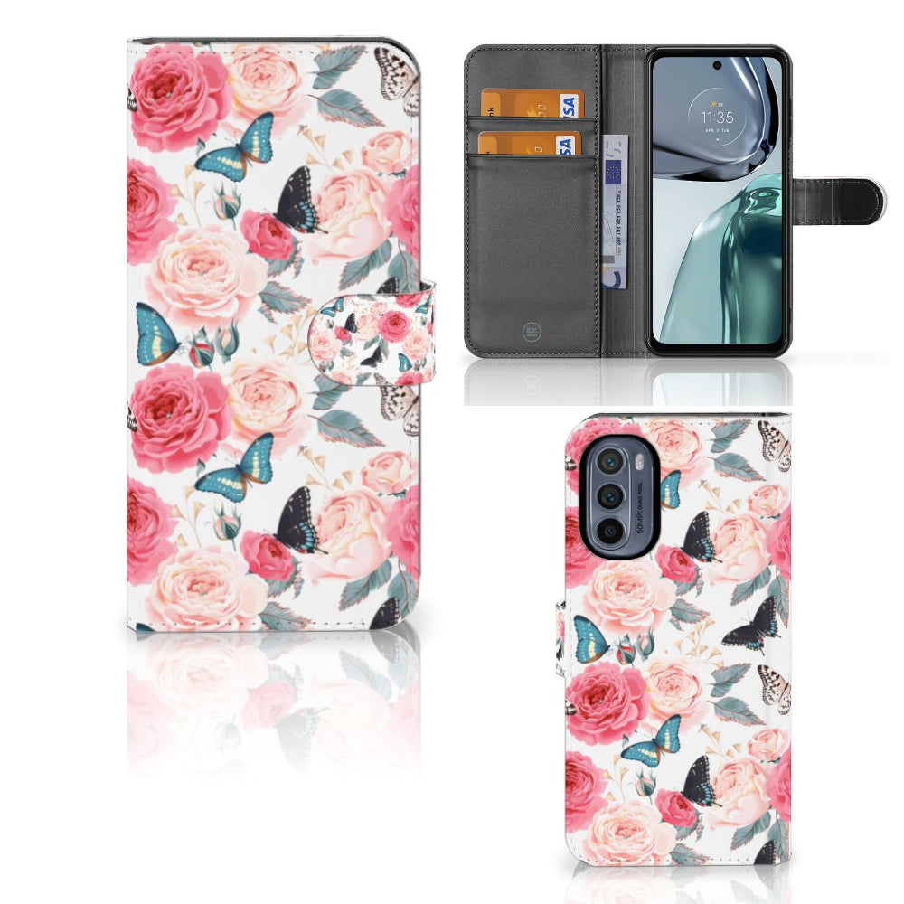 Motorola Moto G62 5G Hoesje Butterfly Roses