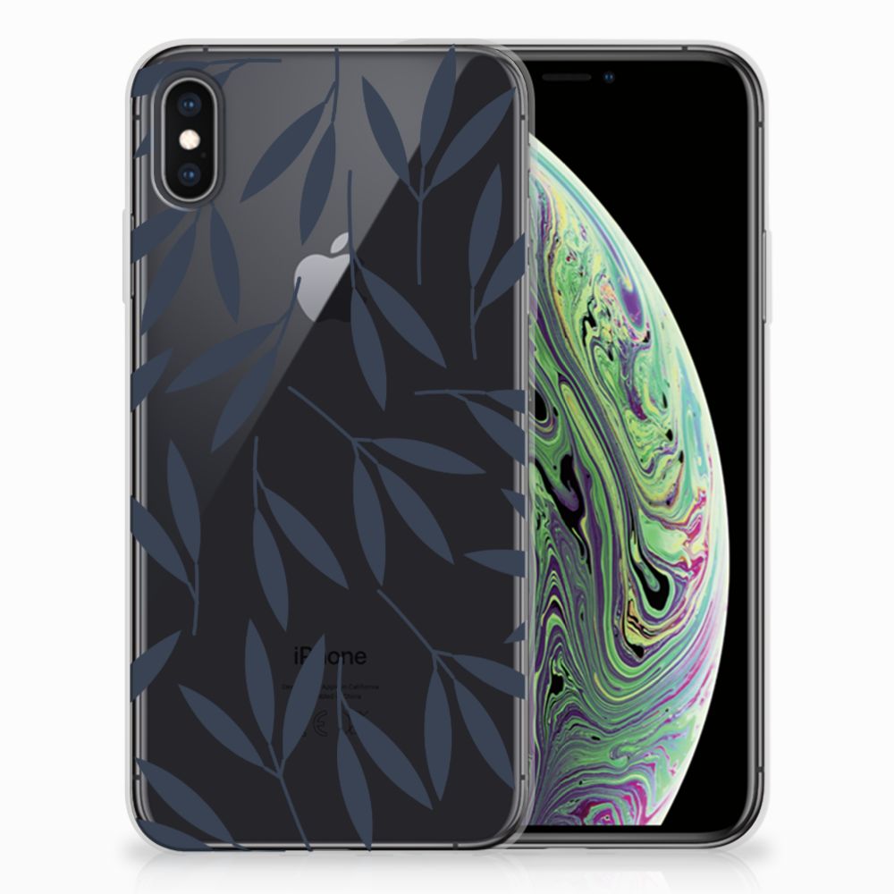 Apple iPhone Xs Max TPU Case Leaves Blue