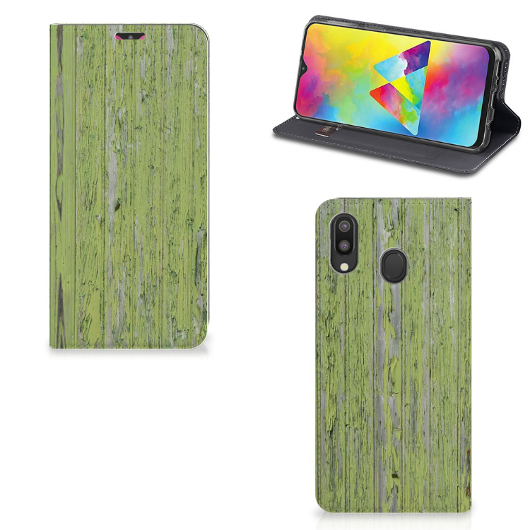 Samsung Galaxy M20 Book Wallet Case Green Wood