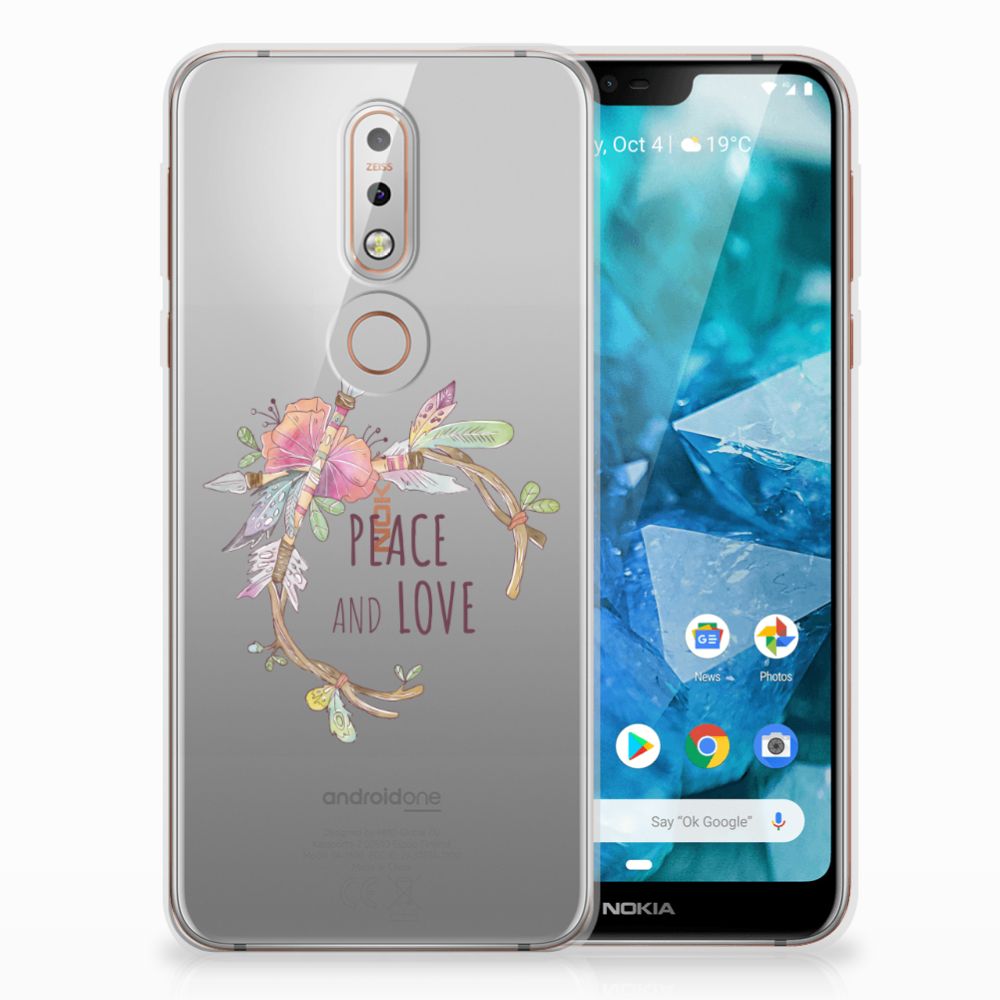 Nokia 7.1 Telefoonhoesje met Naam Boho Text