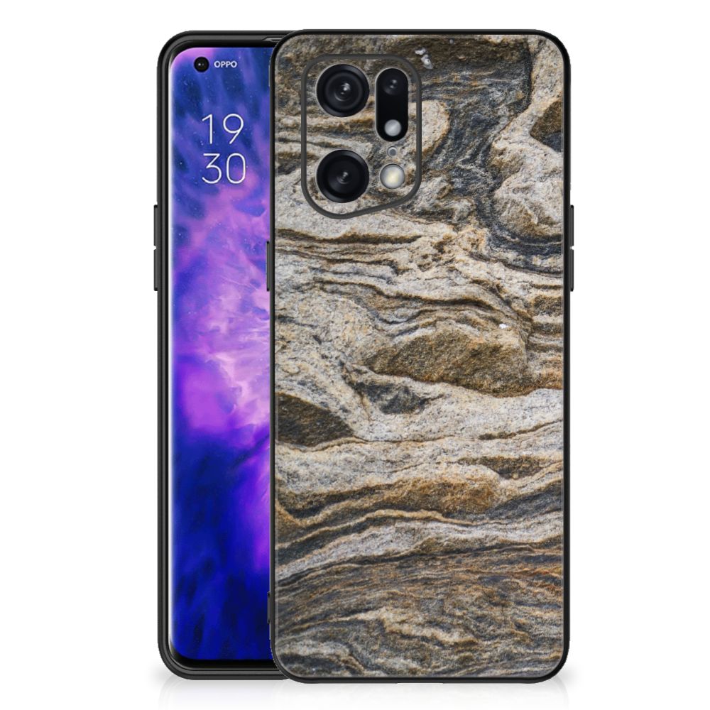 OPPO Find X5 Pro Marmeren Print Telefoonhoesje Steen