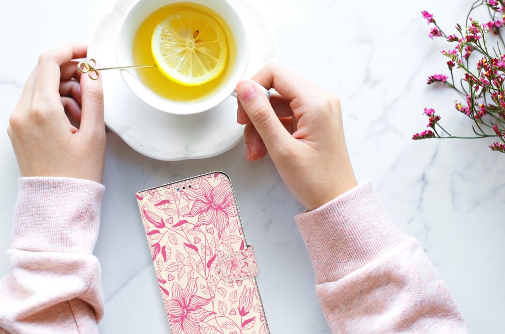 Motorola Moto G9 Play | E7 Plus Hoesje Pink Flowers