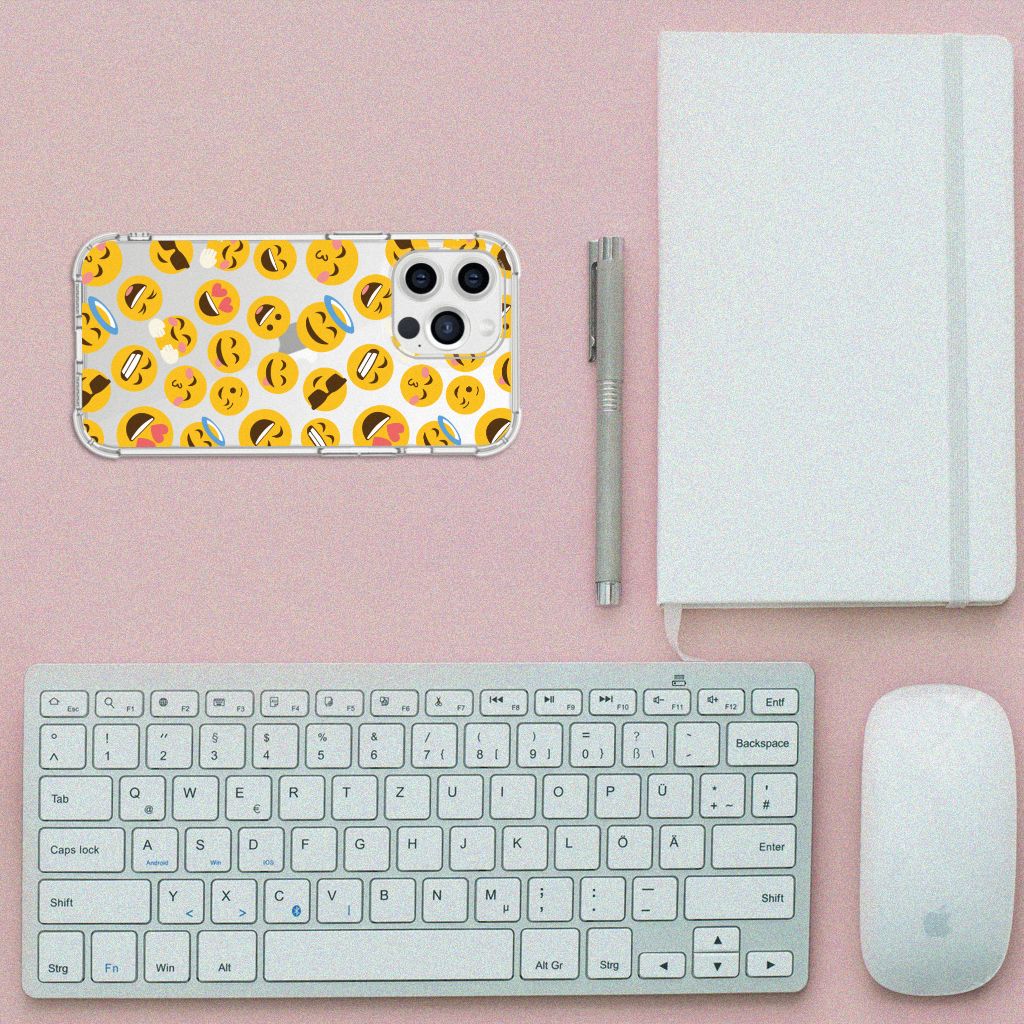 iPhone 13 Pro Max Doorzichtige Silicone Hoesje Emoji - B2C Telecom
