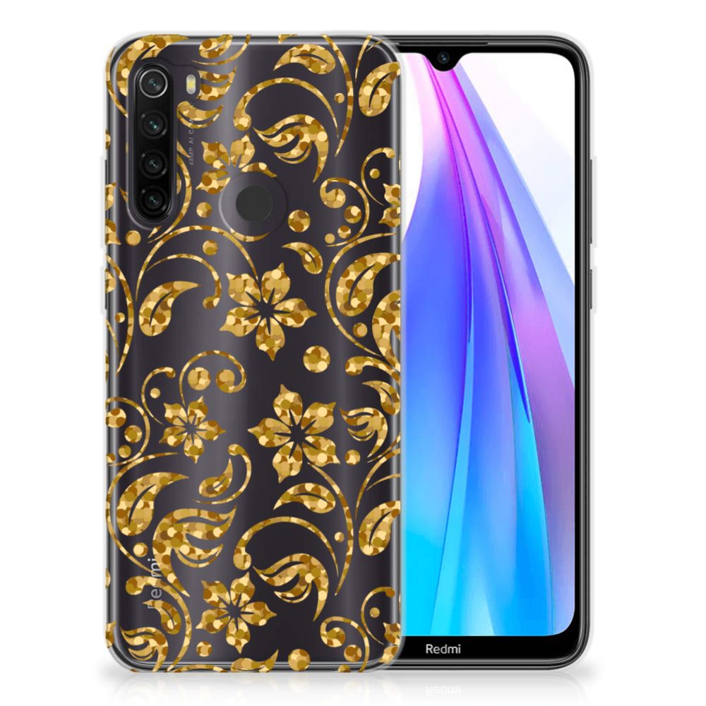 Xiaomi Redmi Note 8T TPU Case Gouden Bloemen