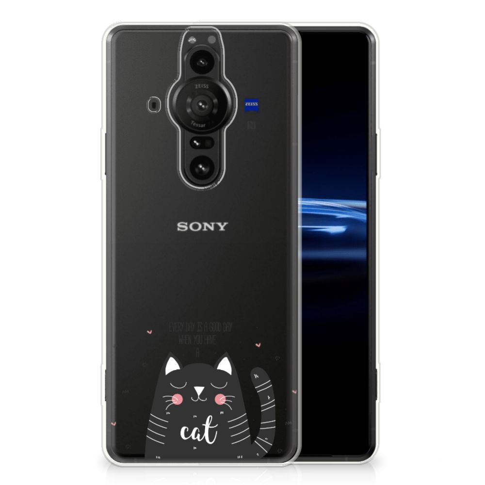 Sony Xperia Pro-I Telefoonhoesje met Naam Cat Good Day