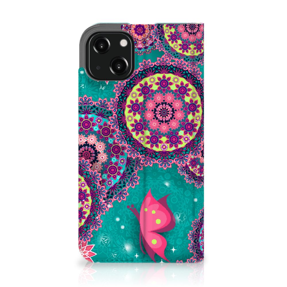 iPhone 13 Bookcase Cirkels en Vlinders