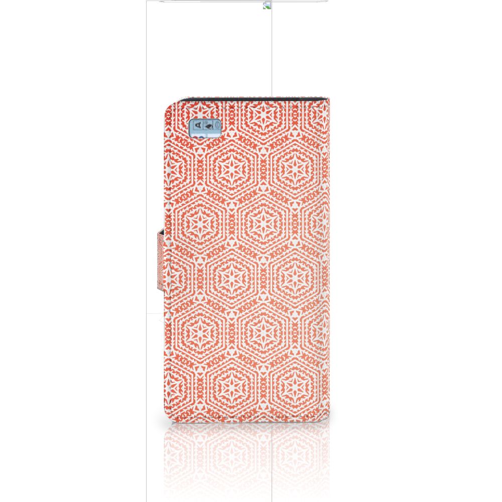 Huawei Ascend P8 Lite Telefoon Hoesje Pattern Orange