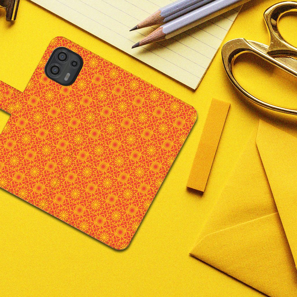 Motorola Edge 20 Lite Telefoon Hoesje Batik Oranje