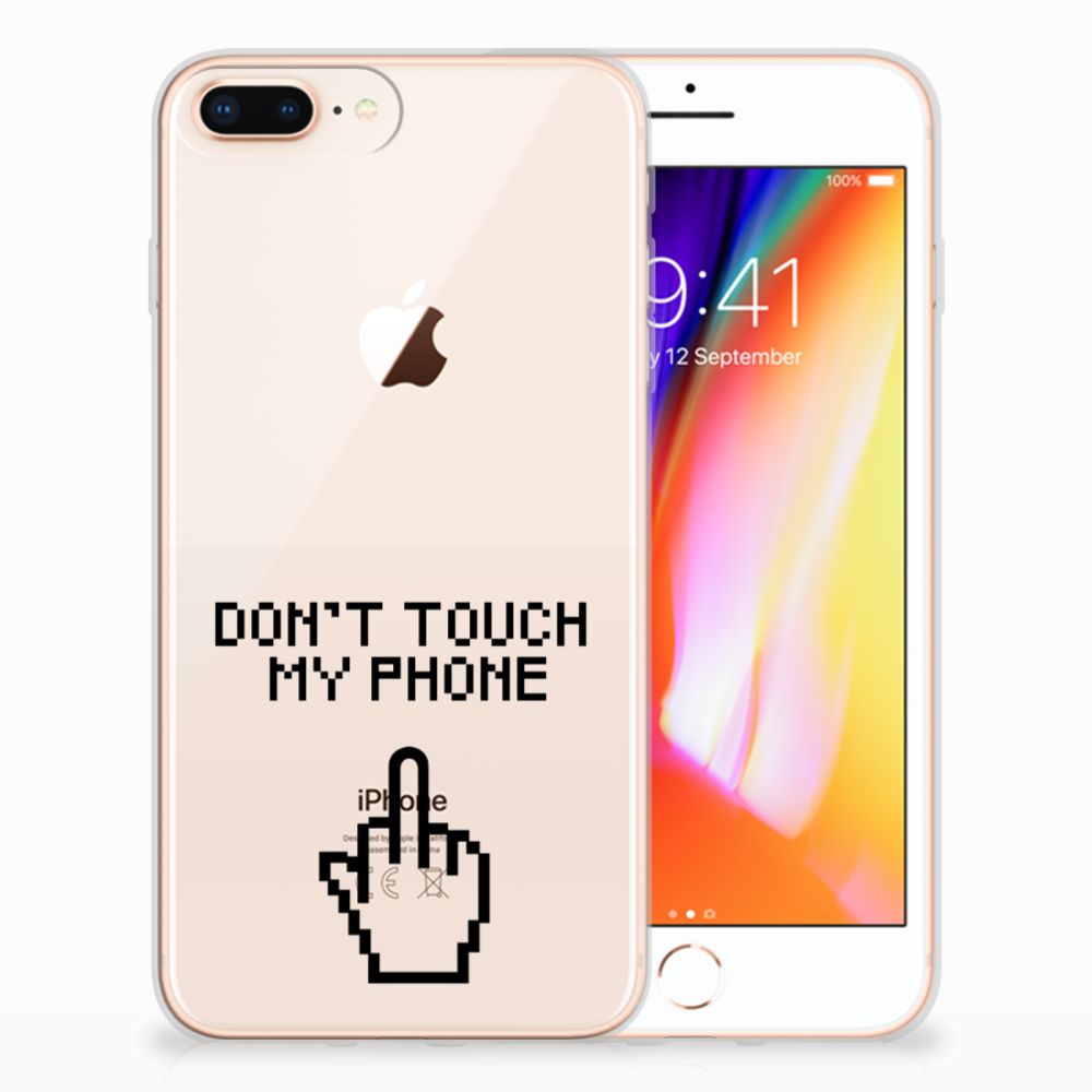 Apple iPhone 7 Plus | 8 Plus Silicone-hoesje Finger Don't Touch My Phone