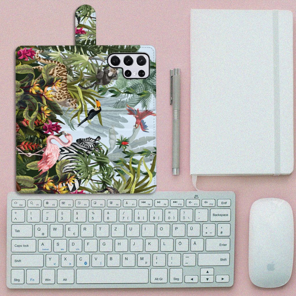 Telefoonhoesje met Pasjes voor Samsung Galaxy S22 Ultra Jungle